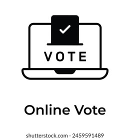 Online voting vector design, isolated on white background