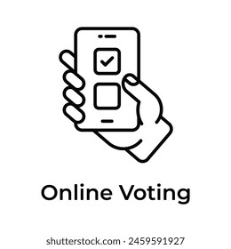 Online voting vector design, isolated on white background