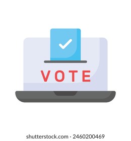 Online voting vector design, isolated on white background