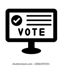Online Voting Vector Glyph Icon For Personal And Commercial Use.
