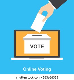 Online Voting , Vote , Election. Vector Illustration.