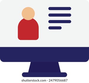 Ilustración plana del Vector del icono de voto en línea