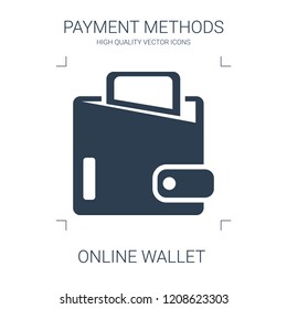 online wallet icon. high quality filled online wallet icon on white background. from payment methods collection flat trendy vector online wallet symbol. use for web and mobile