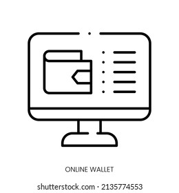 online wallet icon. Linear style sign isolated on white background. Vector illustration.