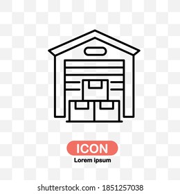 vector de icono de almacén en línea aislado en fondo transparente.