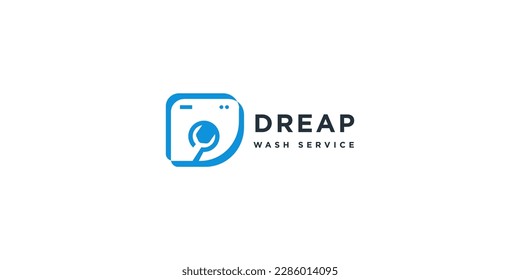 online washing machine logo best washing machine services logo design isolated on white background.