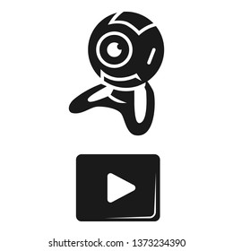 Online web cam icon. Simple illustration of online web cam vector icon for web design isolated on white background
