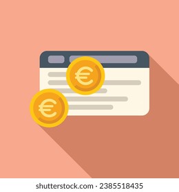 Online web credit money icon flat vector. Change safe wallet. Check card