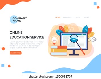 Online web education app. Vector flat cartoon graphic design illustration
