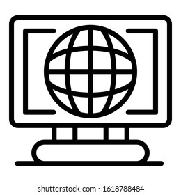 Online web feedback icon. Outline online web feedback vector icon for web design isolated on white background