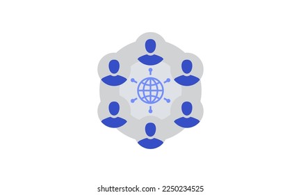 En línea, web, internet, icono de la tecnología de la comunicación digital, ilustración vectorial