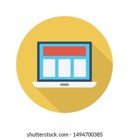 online web page glyph flat vector icon