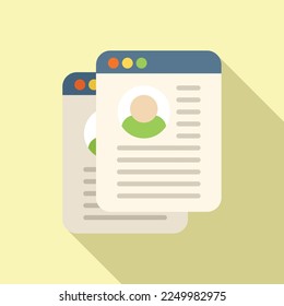 Online web page icon flat vector. Job search. Career people