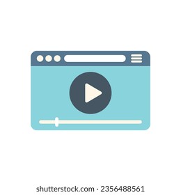 Online web player icon flat vector. Study book. Student class isolated