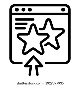 Online web ranking icon. Outline online web ranking vector icon for web design isolated on white background