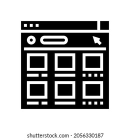 online web shopping glyph icon vector. online web shopping sign. isolated contour symbol black illustration