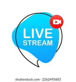 Online webinar button. Internet video conference icon. Live streaming, online education. Internet broadcast. Live video streaming. Icon, emblem. Live stream. Vector illustration