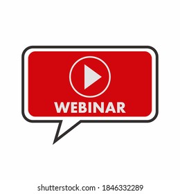 Online webinar button, training icon. Vector illustration