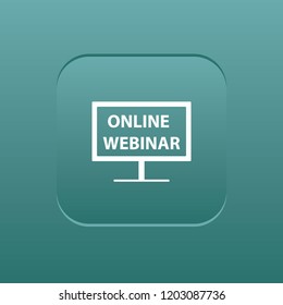 Online webinar button, web design element