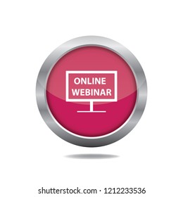Online webinar button, web design element