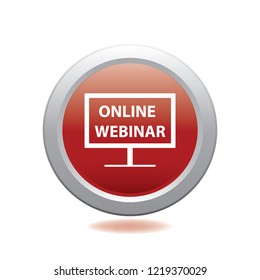 Online webinar button, web design element