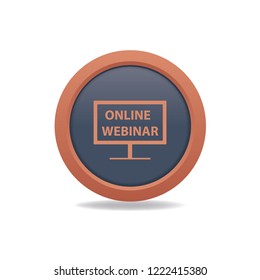 Online webinar button, web design element