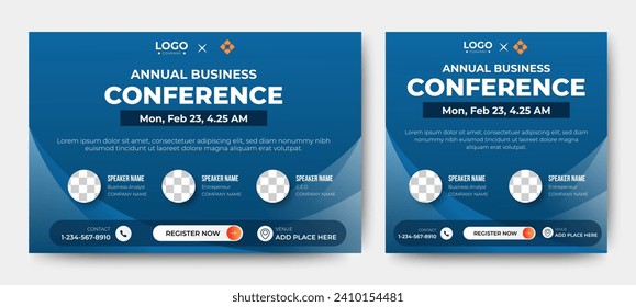 Online webinar conference banner template. web and social media layout. vector	