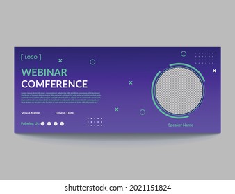 Online Webinar Conference Web Banner Or Social Media Banner Design Template.Business Invitation And Poster Business Meeting Banner Design.

