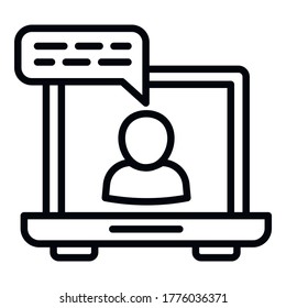 Online-Webinar-Symbol. Umriss-Online-Webinar, Vektorsymbol für Webdesign einzeln auf weißem Hintergrund