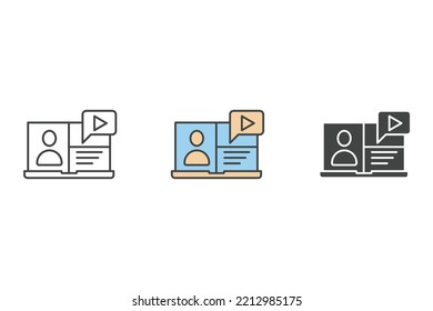 Online webinar icons  symbol vector elements for infographic web