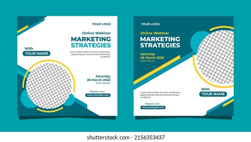 Online webinar marketing strategies social media template design