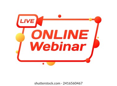 Online webinar sign. Flat style. Vector icon