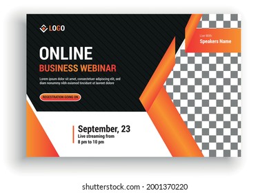 Online Webinar Social Media Post Design. Web Advertising, Live Streaming Post Template.