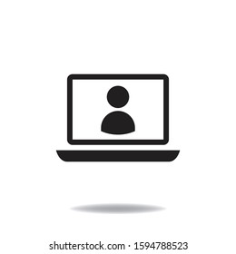 Online webinar vector icon, web design element
