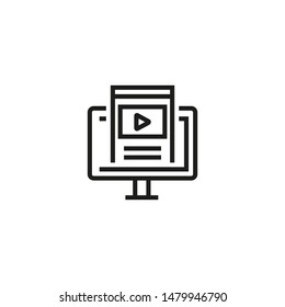 Online webinar vector line icon. Modern technologies, studying, online. Vector illustration can be used for topics like education, qualification, HR