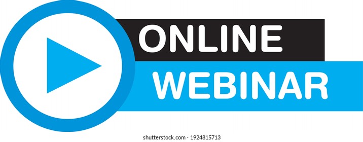 Online webinar vector on blue and black colors