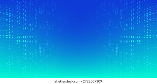 Plantilla de Vector de webinarios en línea. Maqueta para el anuncio de la conferencia de negocios. Fondo mínimo punteado de semitono azul Abstractas