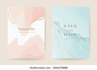 Online wedding invitations vector template. Save the date, Thank you cards, RSVP, digital wedding anniversary cards . Electronic wedding card design for wedding celebration. Vector illustration.
