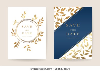 Online wedding invitations vector template. Save the date, Thank you cards, RSVP, digital wedding anniversary cards . Electronic wedding card design for wedding celebration. Vector illustration.
