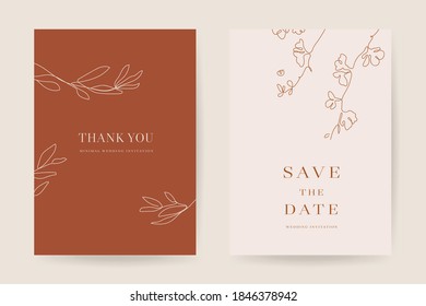 Online wedding invitations vector template. Save the date, Thank you cards, RSVP, digital wedding anniversary cards . Electronic wedding card Abstract arts design for wedding celebration.