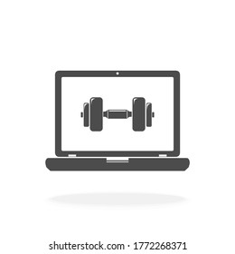 Online Weight Training Class Vector Icon Illustration