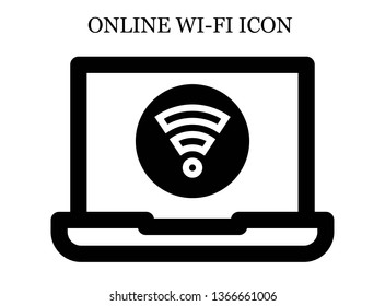 online Wifi icon. Editable online Wifi icon for web or mobile.