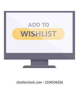 Online wishlist icon cartoon vector. Store list. Buy order