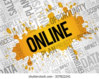 Online word cloud, business concept