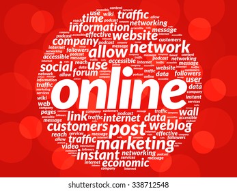 ONLINE word cloud, business concept