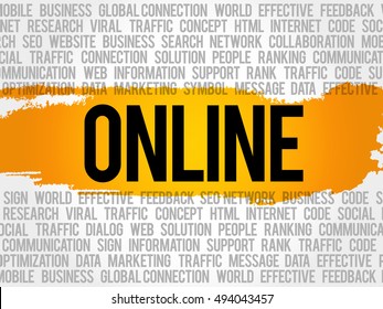 Online word cloud collage, business concept background