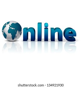 Online word with globe