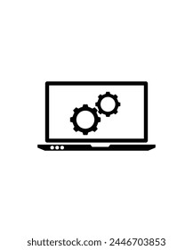 Online-Arbeitssymbol, Vektorgrafik Bestes Flachsymbol.