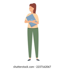 Vector de caricatura de icono de trabajador en línea. Educación laboral. control remoto de Internet