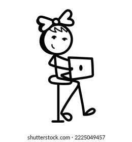 Icono de trabajo manual en línea con escalabilidad 